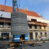 Kirchheims größte Baustelle: der Umbau des Gasthofs zum Adler zu einem Bürger- und Kulturzentrum. Das Projekt ist mit aktuellen Gesamtkosten von 6,76 Millionen Euro die größte Investition in der Marktgemeinde 