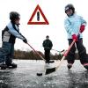 Schlittschulaufen und Eishockeyspielen auf dem Kuhsee wird wegen Temperaturen über Null Grad immer gefährlicher.