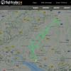 Der Screenshot der Internetseite von "flightradar24.com" zeigt die Route eines Piloten in der Form einer Spritze im Himmel über Baden-Württemberg. 