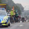 Bei der Radsternfahrt zur Demo gegen die Automesse IAA in München hat der Tross freie Bahn, auch auf der B2.