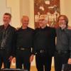 Die Gruppe „freywolf“ (v.l.) Hartmut Schmitt-Wolf (Klarinette) Schauspieler Klaus-Peter Preußger, Engelbert Frey (Sänger) und Martin Sandel (Gitarre). 