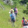 Wanderer im Naturpark Altmühltal. 	