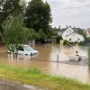 Extremer Regen führte am Sonntag zu Überschwemmungen in Syrgenstein.	