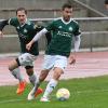 Michael Vogele und Tobias Kirschner (von links) kamen mit dem FC Horgau zu einem 2:2 gegen den TSV Rain II. Foto: Marcus Merk