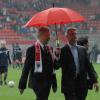Ex-Audi-Chef Rupert Stadler (re.) mit Ingolstadt Ex-Oberbürgermeister Alfred Lehmann im Fußballstadion. 