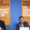 Der eine kühl, der andere hitzköpfig: der Ex-Politiker und Publizist Thilo Sarrazin (links) und der Schriftsteller Uwe Tellkamp bei der Präsentation des neuen Sarrazin-Buchs in Berlin.