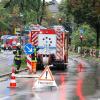 Nach dem Unwetter wird der entwurzelte Baum am Curt-Frenzel-Stadion entfernt. 