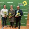 Christopher Hiller, Silvera Schmider und Harald Lenz treten für die Grünen bei den Landtags- und Bezirkstagswahlen an.