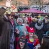 Partystimmung am Hellmairplatz. Laut Polizei kamen heuer aber weniger Narren nach Landsberg als zuletzt.