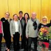 Für den Erfolg der koordinierenden Kinderschutzstellen ist es wichtig, die Eltern frühzeitig zu erreichen. Beim Jubiläum trafen sich (von links) Marina Neugebauer, Renate Prager, Regina März, Bettina Ohorn, Simone Rasper-Sandmann, Sabine Kramer, Erziehungswissenschaftler Jan-Uwe Rogge, Barbara Hellenthal, Jürgen Volz und Antonia Wieland.  	