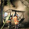 Bei Dietenheim ist am frühen Samstagmorgen eine Gartenhütte ausgebrannt. Die Einsatzkräfte waren zunächst von einem Waldbrand ausgegangen.