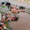 Hochwasser / Luftbild / Schmutter / Achsheim