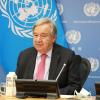 UN-Generalsekretär Antonio Guterres spricht auf einer Pressekonferenz im UN-Hauptquartier.