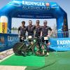 Nicht nur die Kauferinger Triathleten (von links) Thomas Tietz, Florian Wölfl, Michael Schott und Alexander Wurm starteten bei der bayerischen Meisterschaft in Erding. 
