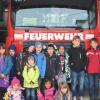 Die Mädchen und Buben der Schatzkiste Stätzling besuchten die Feuerwehr Wulfertshausen. 	