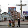 Ein Plakat für den Papst in El Alto, Bolivien: "Bolivien liebt dich"