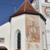 Die Sanierung der Pfarrkirche St. Georg in Pürgen ist abgeschlossen. Auch die Darstellung des Christopherus an der Außenfassade wurde restauriert. Am Sonntag können sich die Gläubigen ein Bild davon machen.