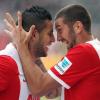 So wie hier Sascha Mölders (rechts) uund Raúl Bobadilla im Hinspiel gegen Frankfurt wollen die FCA-Spieler auch in der Rückrunde jubeln.