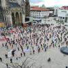 Eine Kundgebung der IG Metall Ulm auf dem Ulmer Münsterplatz am Donnerstag. 