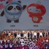 Bei einer Zeremonie in der Shoungang Eishockey Arena werden die Maskottchen für die Olympischen Winterspiele 2022 in Peking vorgestellt. 