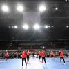 Die Spieler der deutschen Handball-Nationalmannschaft trainieren in der Düsseldorfer Arena. Am Mittwoch wird dort vor einer Weltrekord-Kulisse der EM-Auftakt gegen die Schweiz stattfinden. 