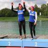 Stolze Silbermedaillen-Gewinner: Im K2 der weiblichen Jugend über 5000 Meter wurden Monika Plesa (links) und Fabienne Höfling (rechts) tolle Zweite.