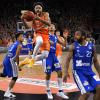 Dwayne Evans von Ratiopharm Ulm (Mitte) war in der Partie gegen die Fraport Skyliner aus Frankfurt der Topscorer des Tages. Auf ihn wird sich der Fokus der hessischen Defensive richten. 	