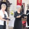 Ihre Stimmen vereinten sich wunderbar. Ingeborg Purucker, Ursula Maria Echl und Barbara Mahler (von links) sangen in der schönen Kirche in Unterliezheim. 