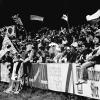 Die Anhänger des TSV 1860 München werden zukünftig wieder häufiger in der Region unterwegs sein. Das Foto entstand Anfang der 80er Jahre in Memmingen Zum Regionalliga-Auftakt  spielen die Löwen nun wieder dort. 