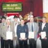 40 und 50 Jahre im Dienst des Schützenvereins St. Georg Weiler: Unser Bild zeigt (von links) Joachim Czech, Martin Gestle, Lorenz Schedel, Josef Wiest, Johann Gschwind, Ignaz Gestle, Gotthard Höss, Gauschützenmeister Andreas Mayr und den Vorsitzenden Thomas Gestle.