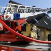 Dachstuhl eines Einfamilienhauses brennt