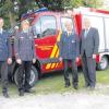 Freuen sich über mehr Sicherheit im Osterbachtal: Josef Zeller, stellvertretender Kommandant der Biberberger Feuerwehr, Kreisbrandrat Dr. Bernhard Schmidt, Kommandant Alfons Rüggenmann und Erwin Stötter, Zweiter Bürgermeister der Marktgemeinde Pfaffenhofen.  