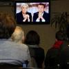 Marine Le Pen und ihr Gegner Emmanuel Macron während der Live-TV-Debatte. Foto: Bob Edme