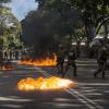 Zusammenstöße zwischen Demonstranten und der Polizei in Caracas.