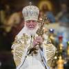 Patriarch Kirill während des Weihnachtsgottesdienstes, der in der russisch-orthodoxen Kirche traditionell am Dreikönigstag stattfindet. Das Foto stammt vom Pressedienst Russlands.