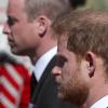 William (links) und Harry im April bei der Trauerfeier für ihren gestorbenen Großvater Prinz Philip. 	