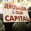 Auch außerhalb des Landes gibt es Proteste: Palästinenser demonstrieren in New York gegen die Anerkennung Jerusalems als Hauptstadt Israels durch die USA.