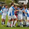 Groß war der Jubel bei der U15 des BC Aichach. Im Elfmeterschießen setzten sie sich mit 5:4 im Finale des Baupokals gegen Stätzling durch.  	