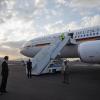 Außenpolitik auf Eis gelegt. Der Airbus A340 von Außenminister Frank-Walter Steinmeier (SPD) auf dem Flughafen in Addis Abeba in Äthiopien. Die geplante Weiterreise von Steinmeier nach Tansania konnte zunächst nicht stattfinden, da das Regierungsflugzeug nicht startklar war. 