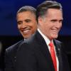 Hatten trotz der gespannten Atmosphäre beide gut lachen: Präsident Barack Obama und sein Herausforderer Mitt Romney.
