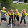 Schwäbischer Meister wurde das U9-Kleinfeldteam des Tennisclubs Nördlingen mit (von links) Moritz Weinig, Lenn Ruf, David Cernica und Mara Agne. Auf dem Bild fehlen Matthis Lichtenstern und Lennart Zuber.  	