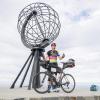 Hubert Stratmann am Ziel seiner Extrem-Radtour:  "NorthCape4000" führt über fast 4000 Kilometer von Rovereto in Italien bis zum Nordkap in Norwegen. 