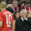 Bayern-Trainer Carlo Ancelotti blickte gnädig über das kindische Trotzverhalten von Arjen Robben hinweg. Foto, Archiv: Andreas Gebert