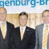 Die Hauptverantwortung für die Bank tragen (von links) Anton Lecheler (Aufsichtsratsvorsitzender), Günther Mayer (Vorstandsvorsitzender), Martin Ederle (Vorstandsmitglied).  