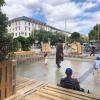 Die Absperrung um den Manzù-Brunnen am Augsburger Königsplatz ist wieder verschwunden.