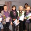 Die Ehrung für 25 Jahre Mitgliedschaft im Frauenbund: (von links) Lucia Abt, Irene Zanker, Gertrud Väth, Annemarie Maier, hinten Gertrud Kratschmann, davor Martha Kurz, ganz rechts Irene Schmid.  
