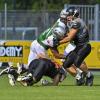 Gegen Schlusslicht München Rangers (schwarze Trikots) gab es für den Landsberg X-Press einen deutlichen Sieg. Am Samstag sind die X-Men beim Vorletzten der Regionalliga zu Gast. Foto: Thorsten Jordan (Archivbild) 