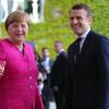 Bundeskanzlerin Angela Merkel empfängt den französischen Präsidenten Emmanuel Macron in Berlin.