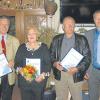 Für ihre 50-jährige Mitgliedschaft im Sportverein Kaisheim wurden geehrt (von links) Karl-Anton Deckinger, Erika Czech und Herbert Zwiener mit dem Vorsitzenden Roland Palm.  