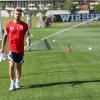 Am Samstag machte Niklas Dorsch seine ersten Schritte im Trainingsoutfit des FC Augsburg. 	